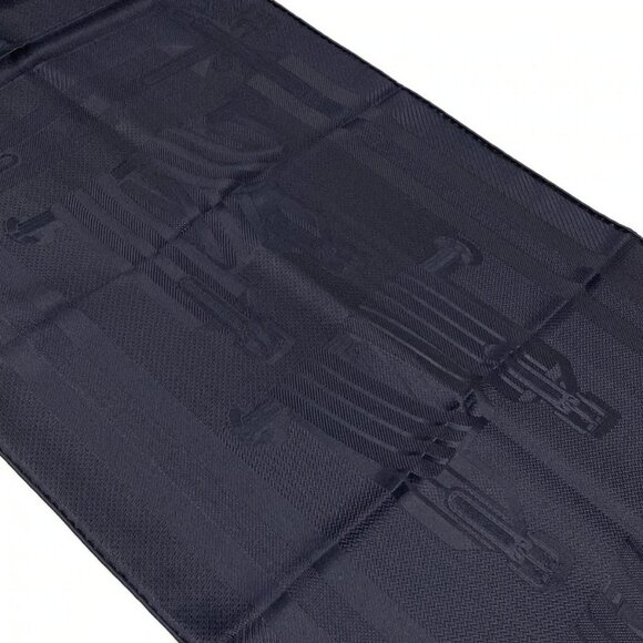 Auth HERMES Ankle/Marine Silk Scarf - Picture 3 of 3